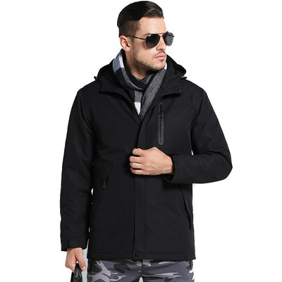 Men Women Winter Thick USB Heating Cotton Jacket Outdoor Waterproof Windbreaker Hiking Camping Trekking Climbing Coats