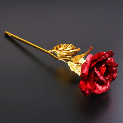 24k Gold Dipped Rose Fake Flower Artificial Flowers Eternal Rose with Stand Forever Love In Box Wedding Valentine Day Decor