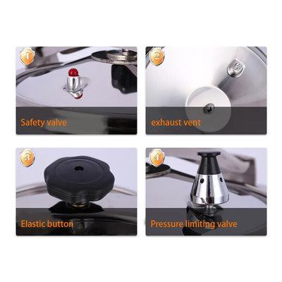 Aluminum Alloyl Large-Capacity Pressure Cooker Gas Cooker Can Use Explosion-Proof Pot Home Cooking Utensils 5-18L