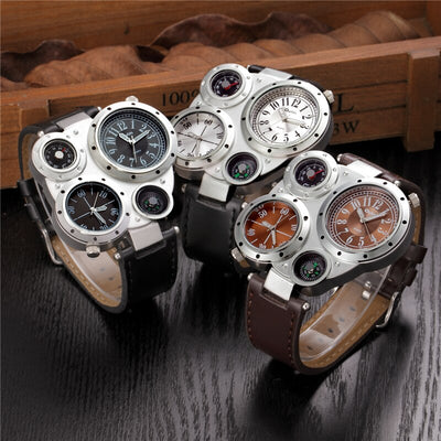 Oulm Men Watches Antique Male Quartz Watch Top Brand Luxury Sport Wristwatch Man Casual Leather Strap Watch relojes hombre