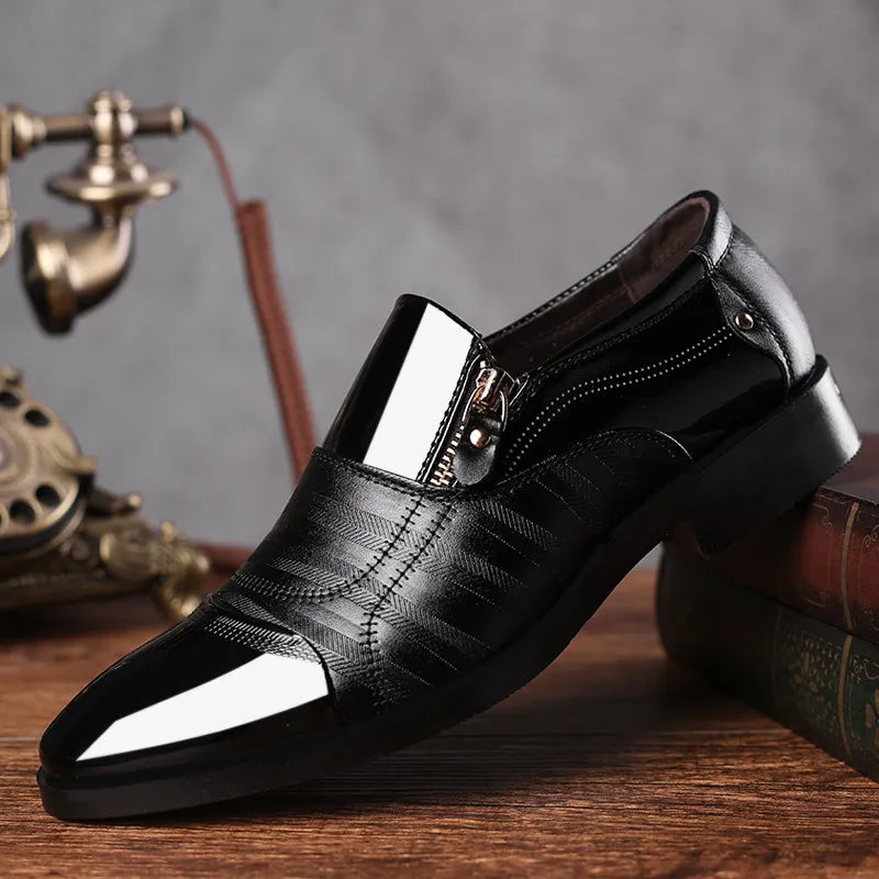 italian shoes for men brown patent leather slip on men dress shoes business shoes man formal schoenen heren zapatos oxford ho 69