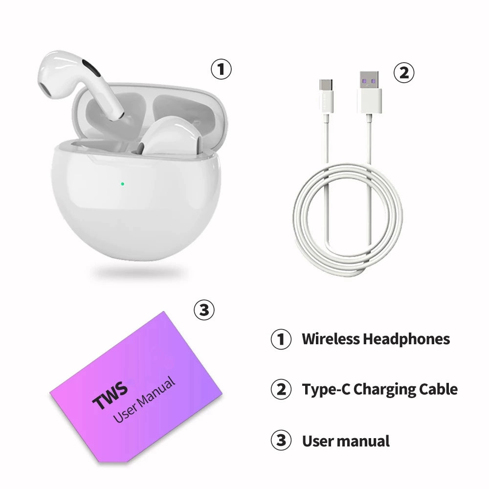 Bluetooth Earphone in-Ear True Wireless Smart Call Music Stereo Bluetooth Earphone TWS