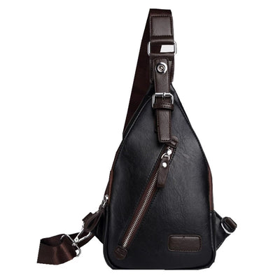 Men's Casual Soft Leather Outdoor Slanted Chest Bag