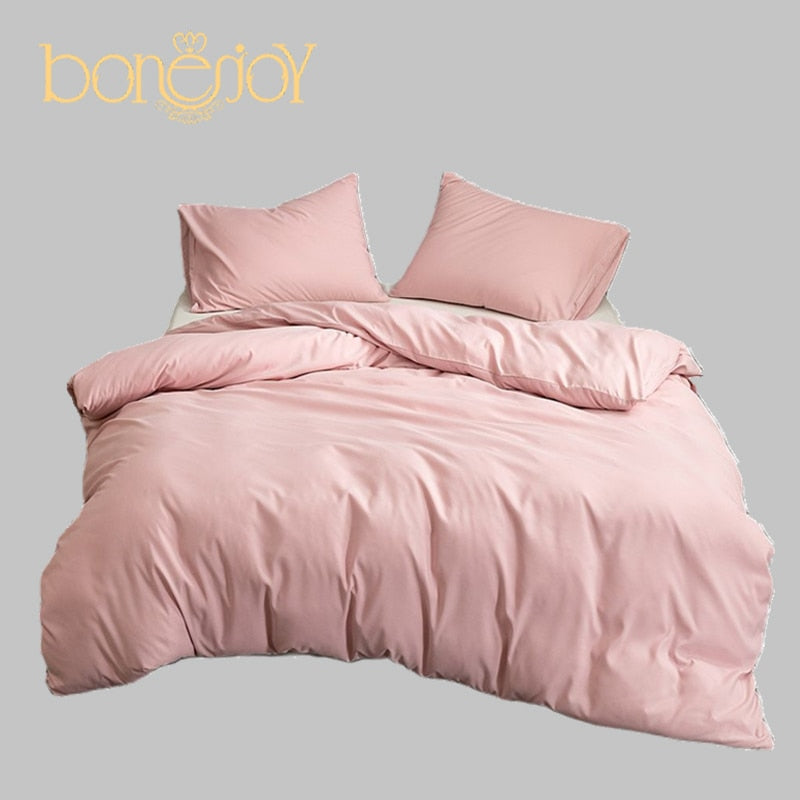 Bonenjoy 1pc Quilt Cover Pink Bed Cover for Girls Solid Color pościel 200x220 Duvet Cover King Size (pillowcase need order )