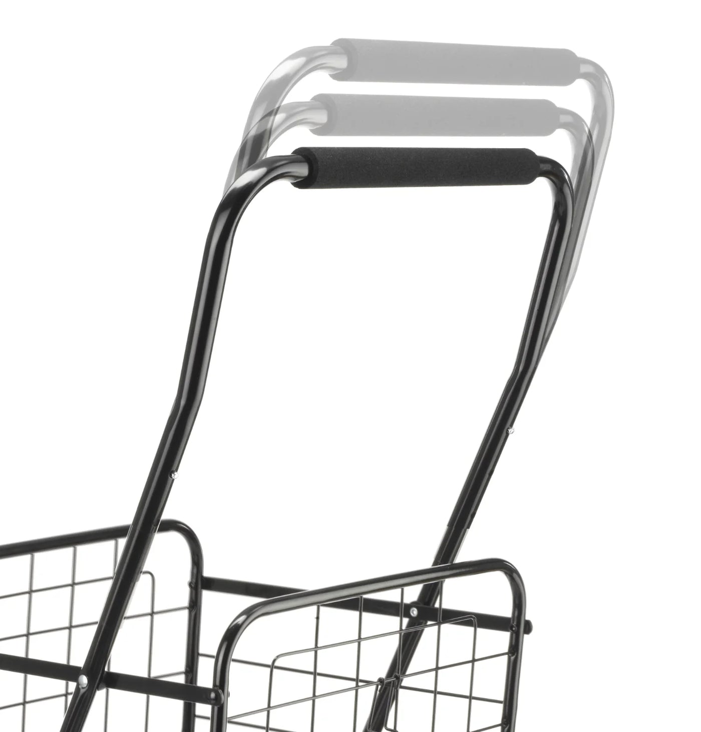 Adjustable Steel Rolling Laundry Basket Shopping Cart, Black