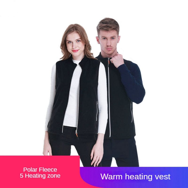 2022 New Rechargeable Heated Men'S Vests USB Power Bank Carbon Fiber Waterproof Battery Polar Fleece Heating Jacket For Women