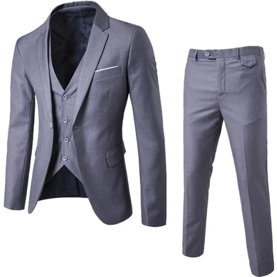Leisure suit for men new four seasons business groom wedding dress formal fashion slim-fit two-piece suit for men