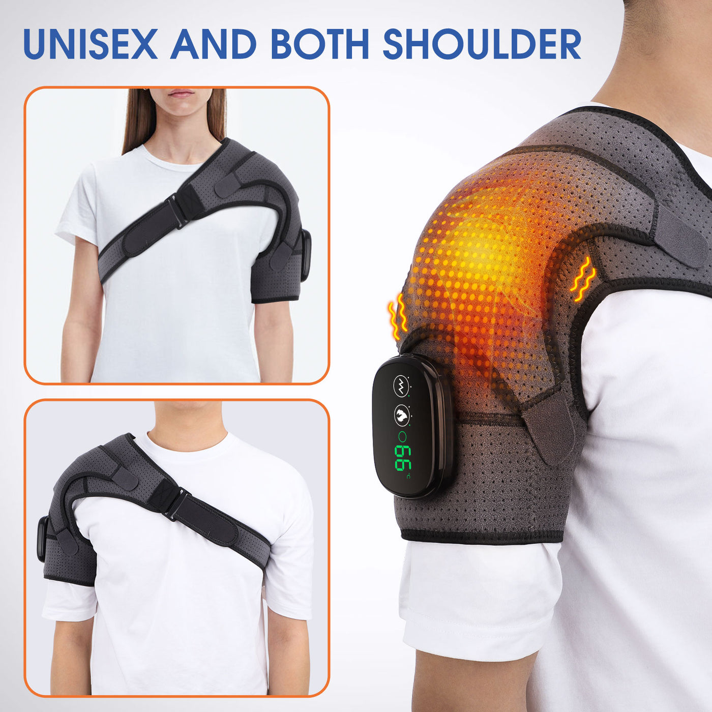 Heating Massage Device Infrared Therapy Vibration Electric Shoulder Massager Wrap Belt For Neck Back Body Arthritis Relief Pain