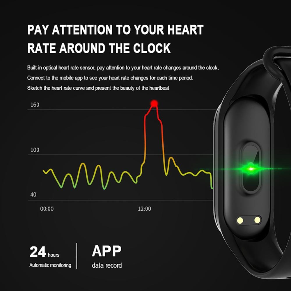 M4 Smart Wristband Waterproof Blood Pressure Heart Rate Monitor