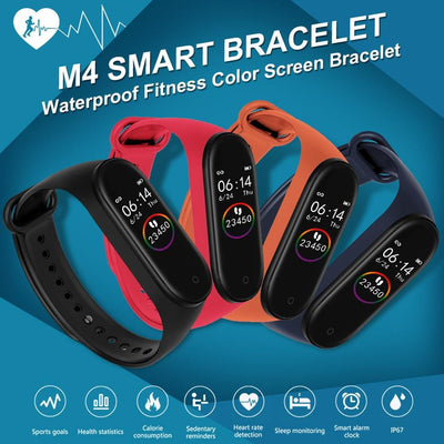 M4 Smart Wristband Waterproof Blood Pressure Heart Rate Monitor