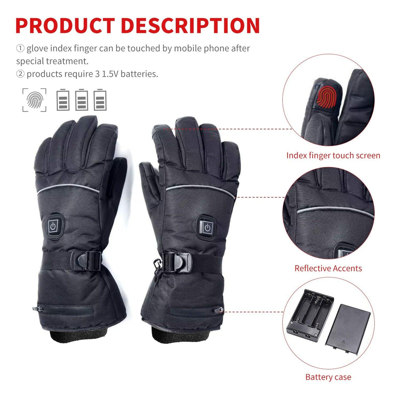 Winter Ski Outdoor Work USB Electric Heated Gloves Hand Warmer With 4000mAh Rechargeable Battery Cycling Motorcycle Gloves