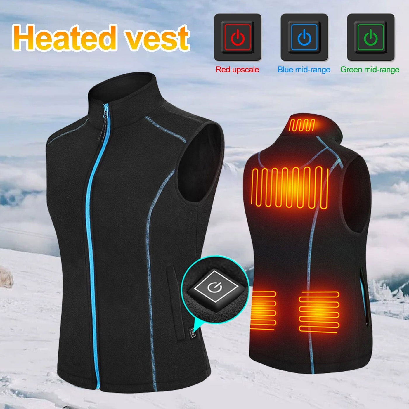 Women's Heated Vest Lightweight Warming Vest USB Rechargeable