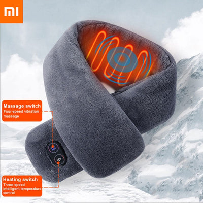 Xiaomi New Heated Winter Scarf Men and Women Shawl Foreign Trade Smart Heating Solid Color Vibration Massage Scarf Waterproof